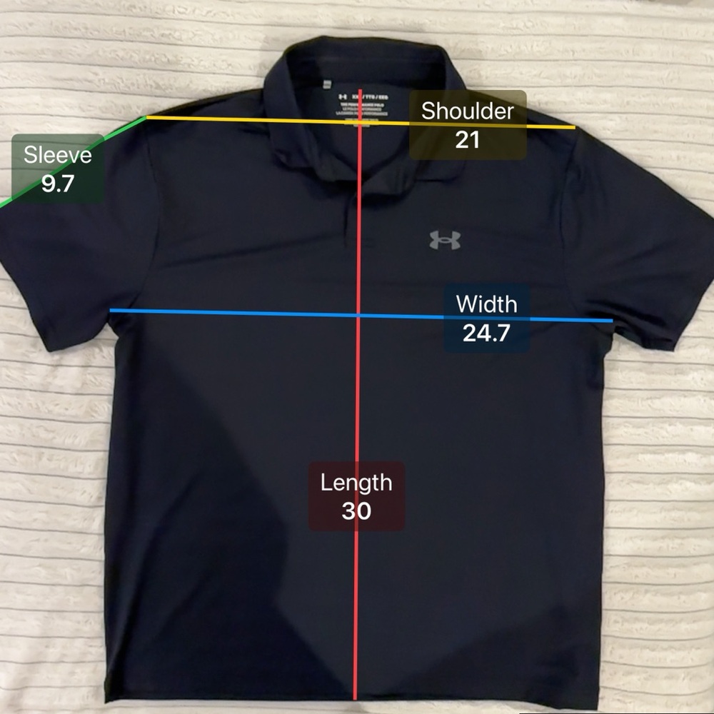 Under Armour Men's Black XXL Performance Polo Shirt - Picture 2 of 3